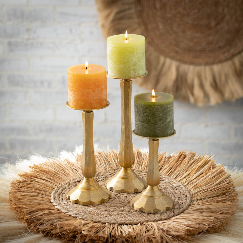 Moss Timber Pillar Candle     