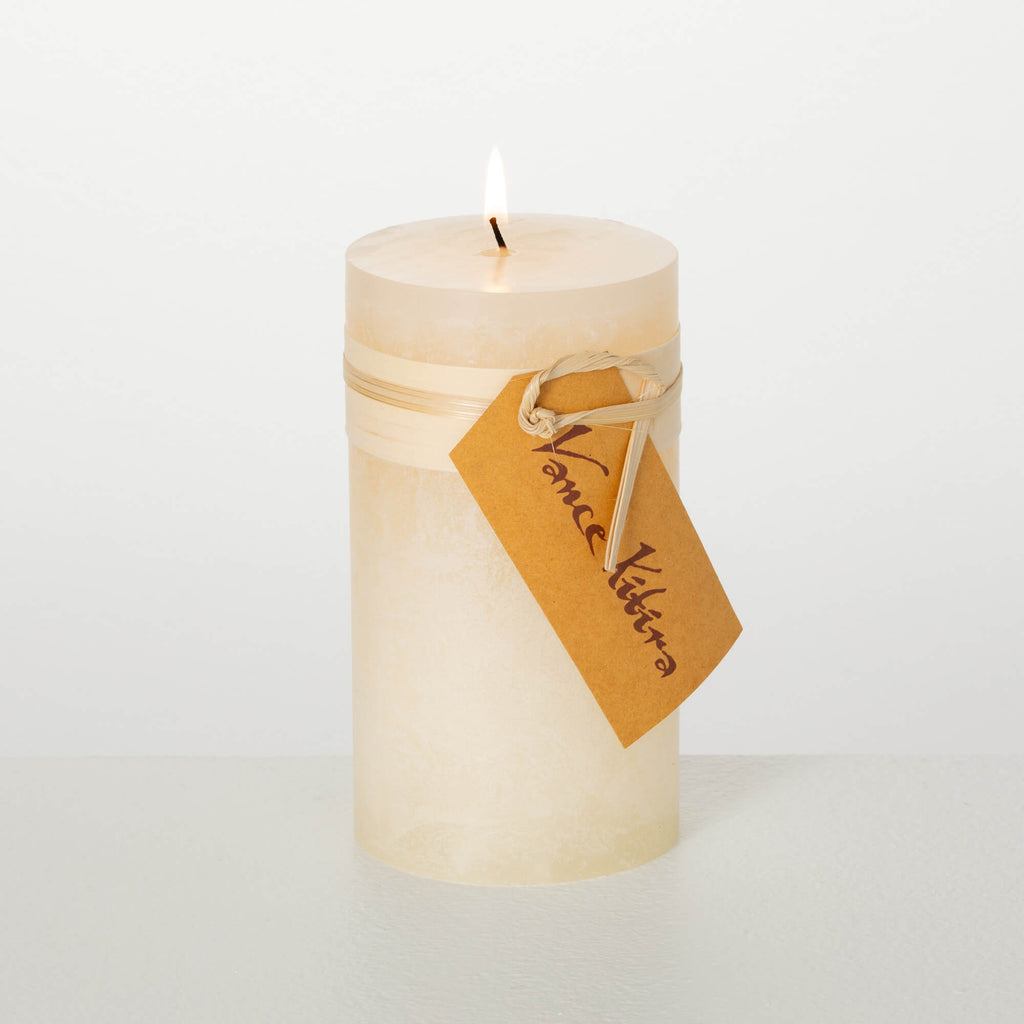 White Timber Pillar Candle    
