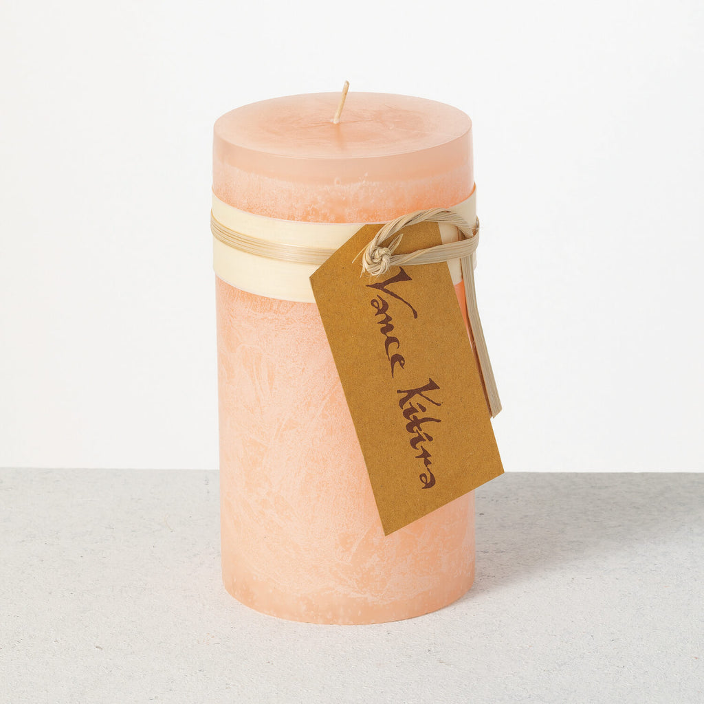 Pink Sand Timber Pillar Candle