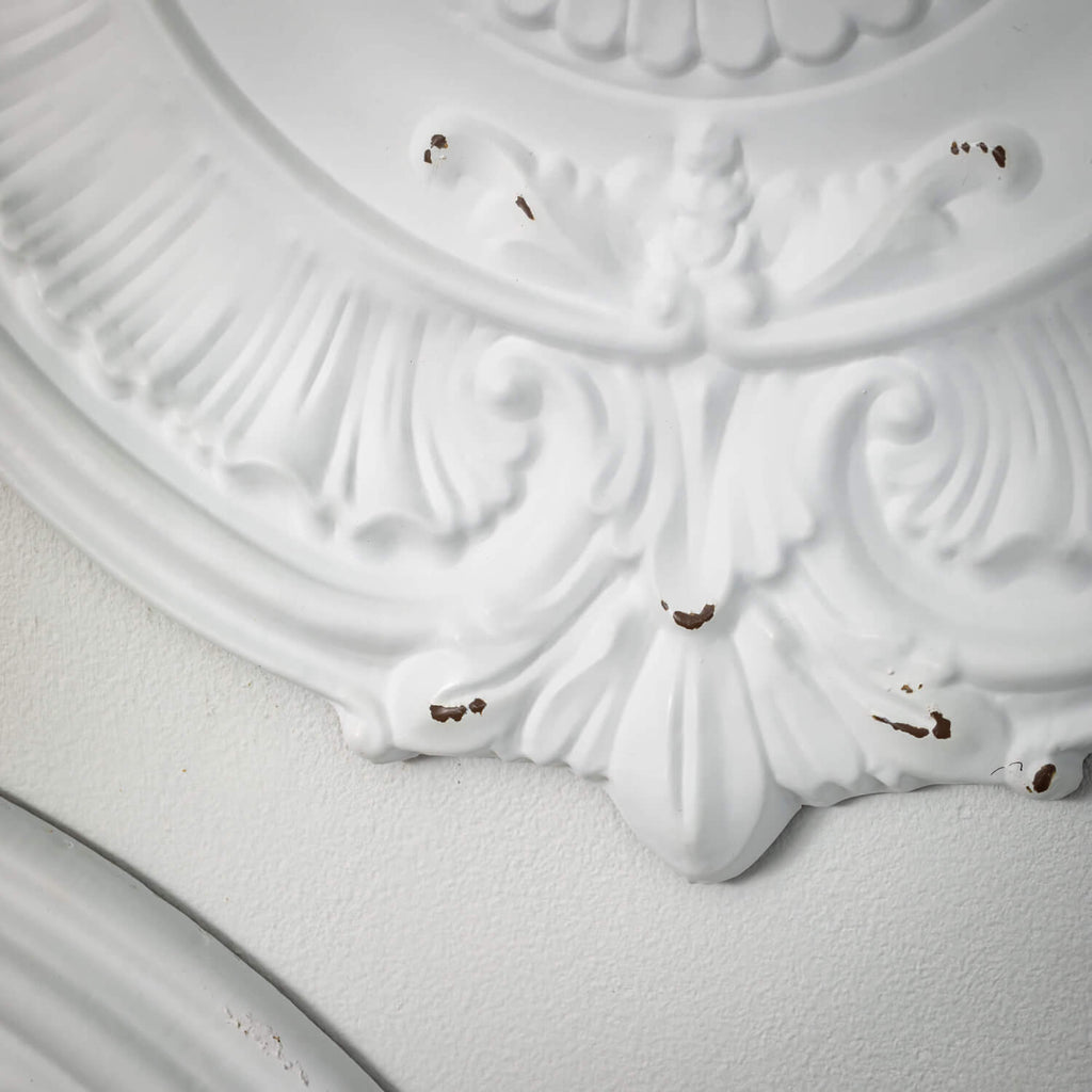 Brushed White Wall Medallions 