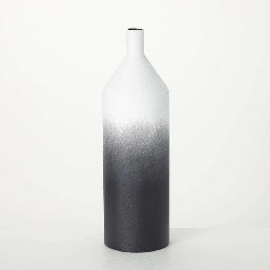 Tall Tapered Black Ombre Vase 