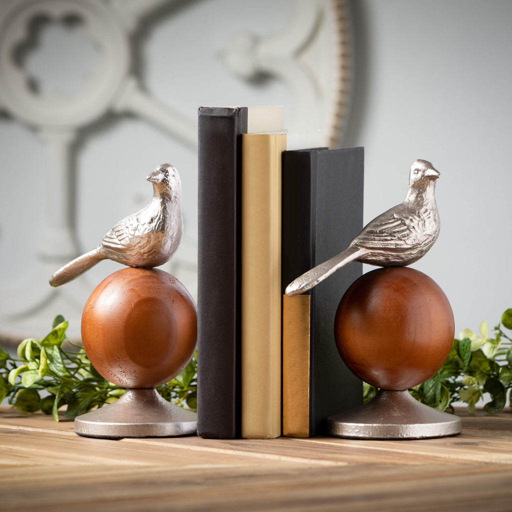 Wood And Metal Bird Figure Set