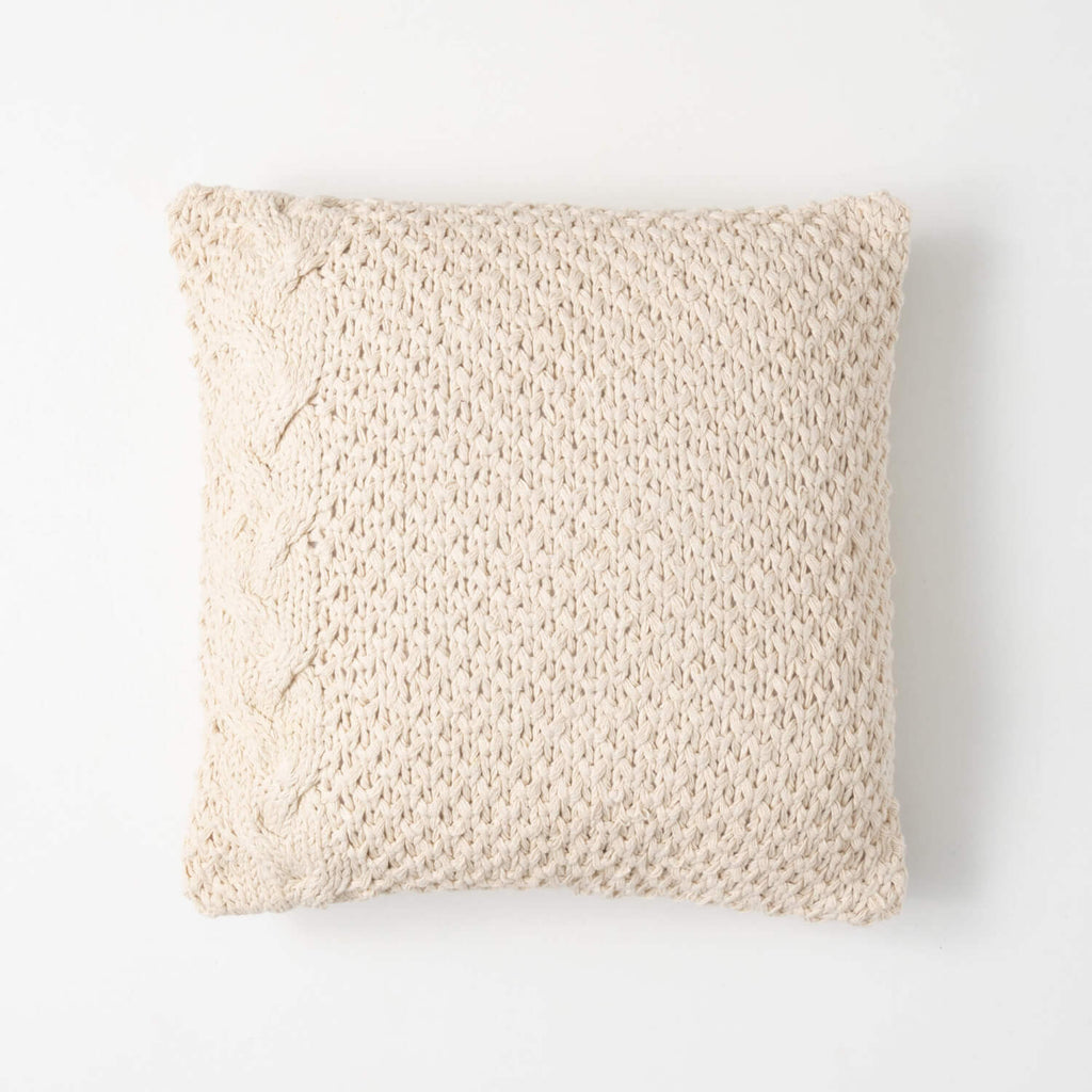Ecru Cable Knit Pillow        
