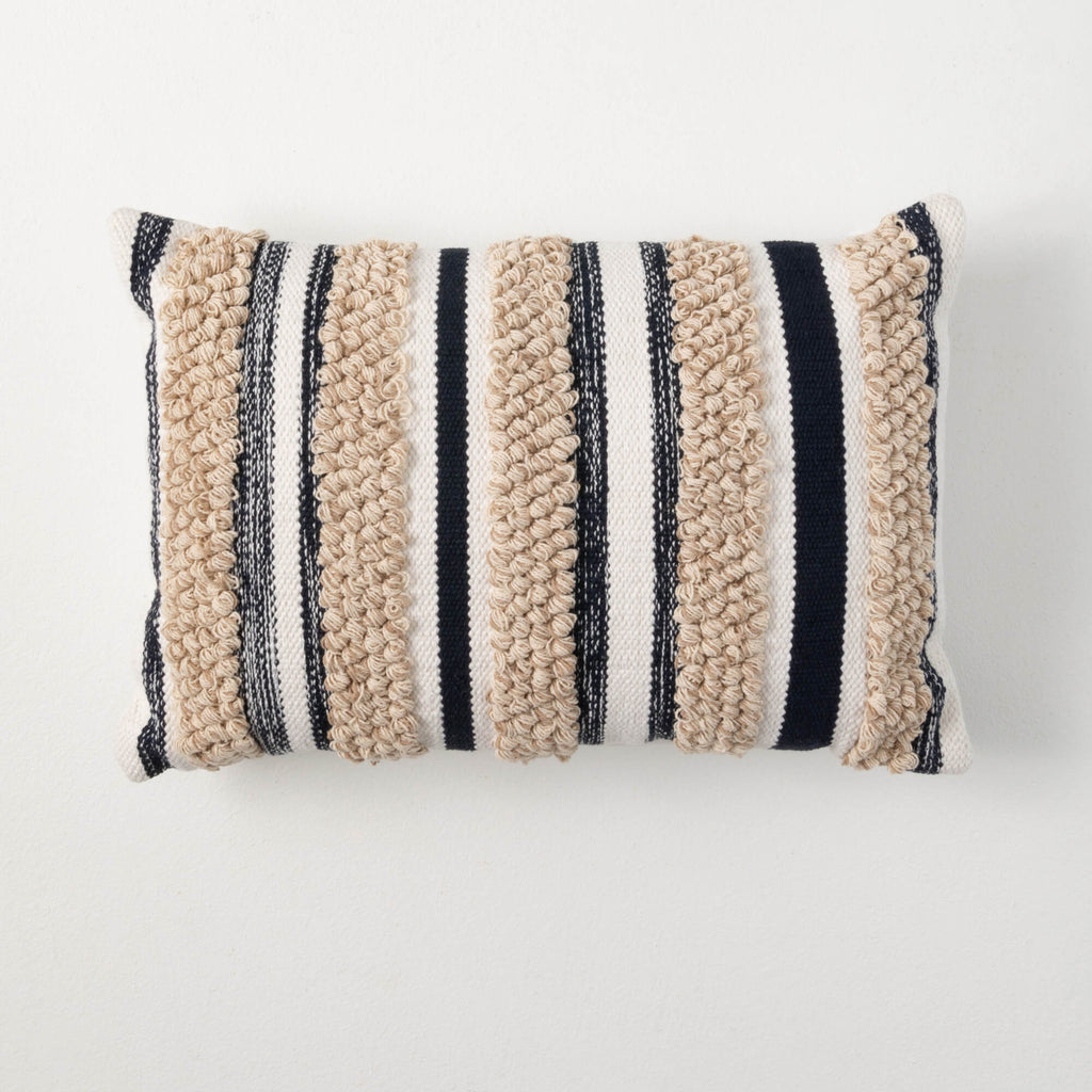Khaki Indigo Stripe Pillow    