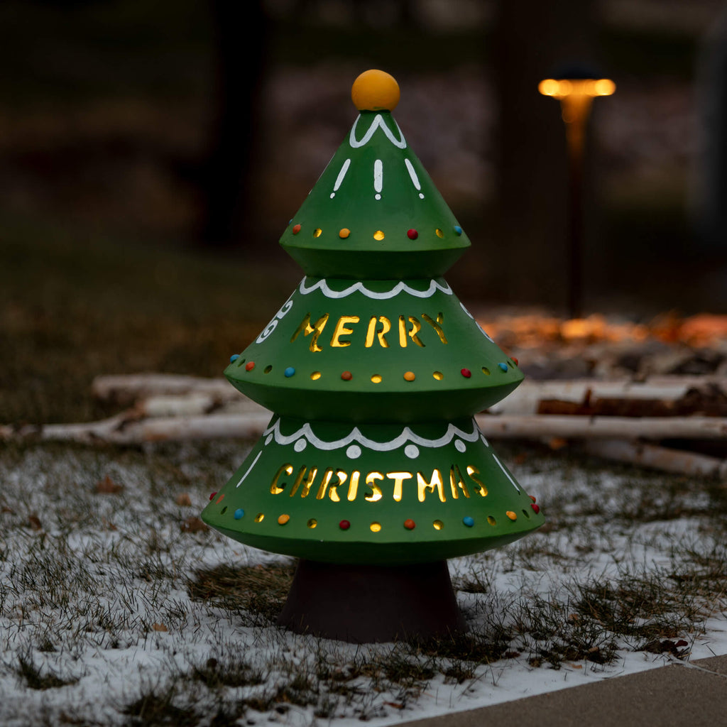 Outdoor Lighted Christmas Tree