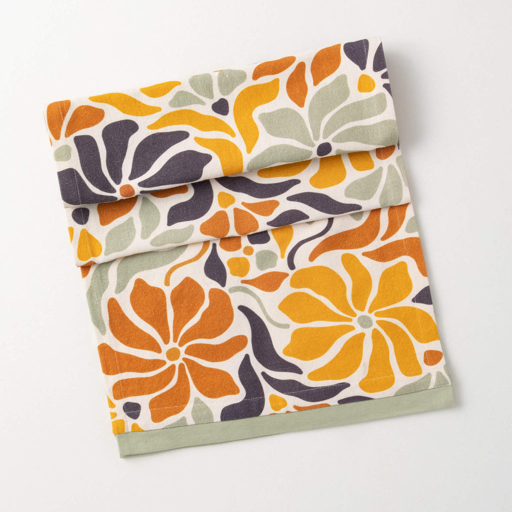 Mod Floral Cotton Table Runner