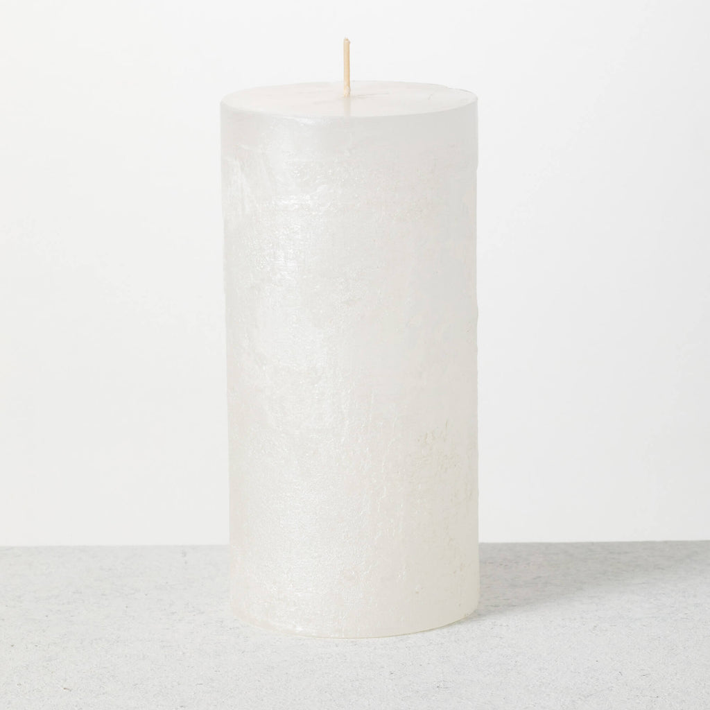"Ritz" White Pillar Candle    
