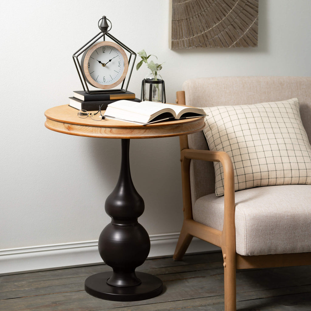 Black Wooden Accent Table     