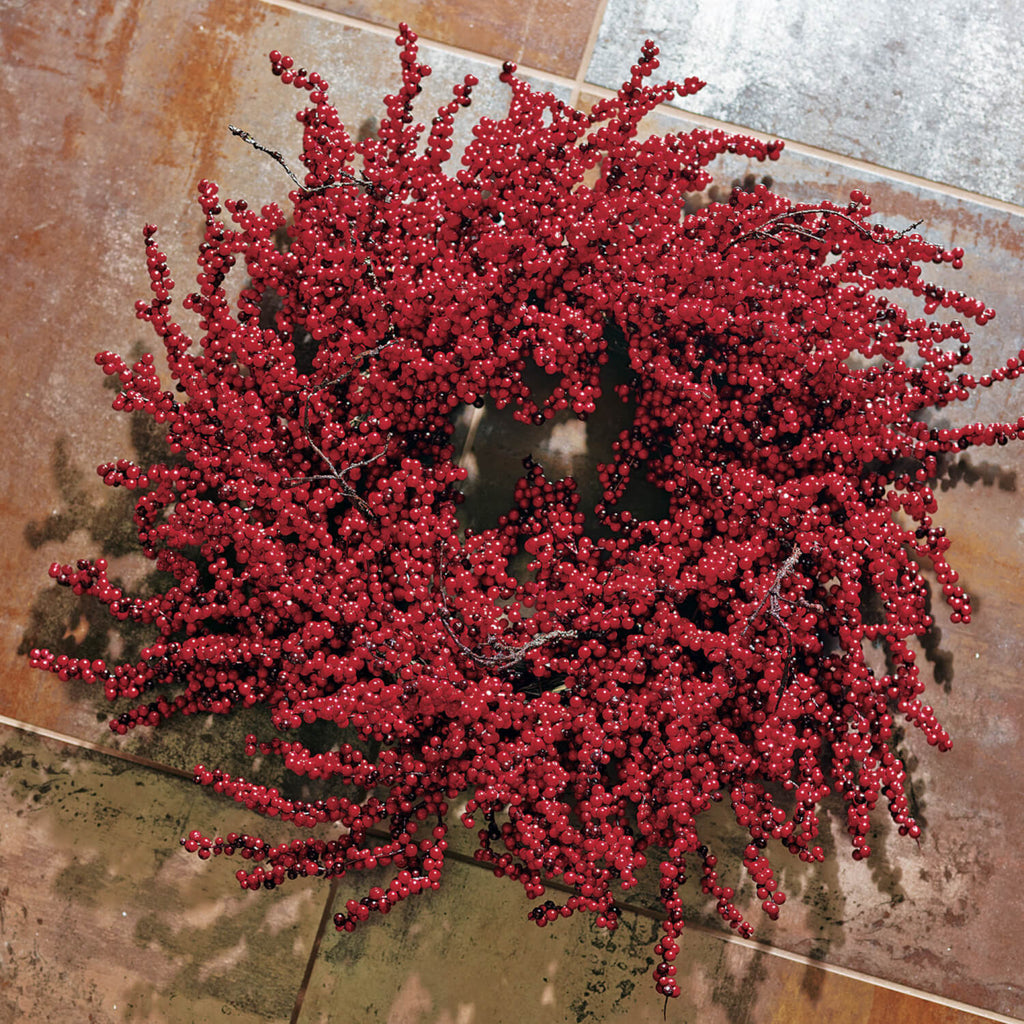 26" Tiny Red Berry Wreath     