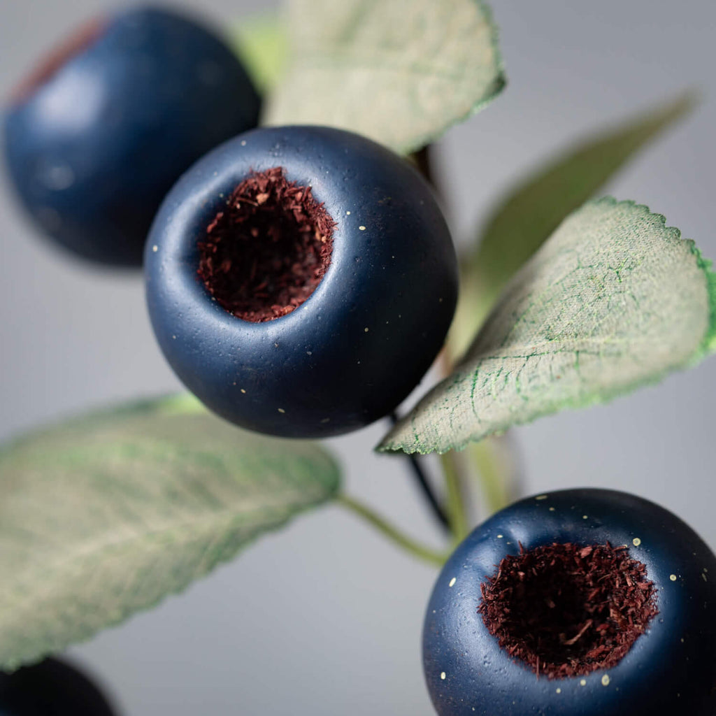 Blue Pod & Green Leaf Spray   