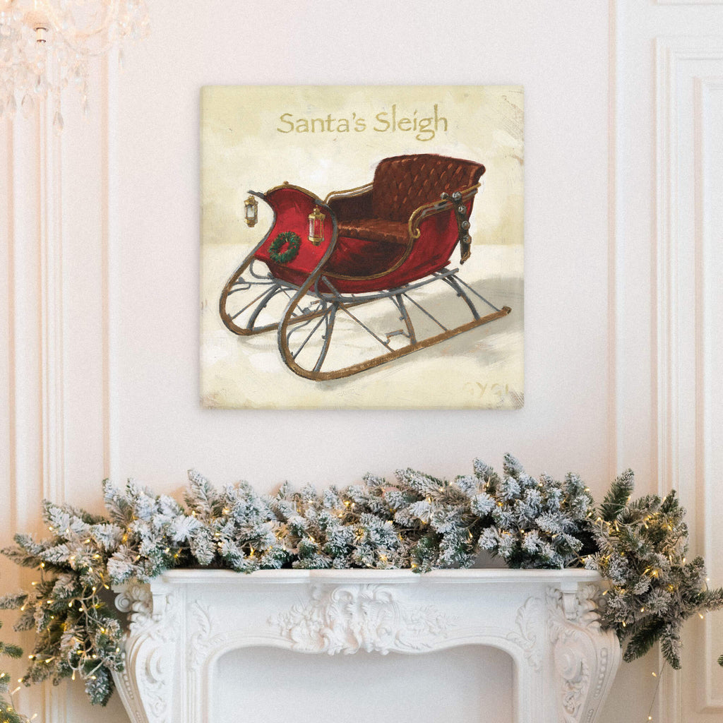 Santa'S Sleigh Giclee Wall Art