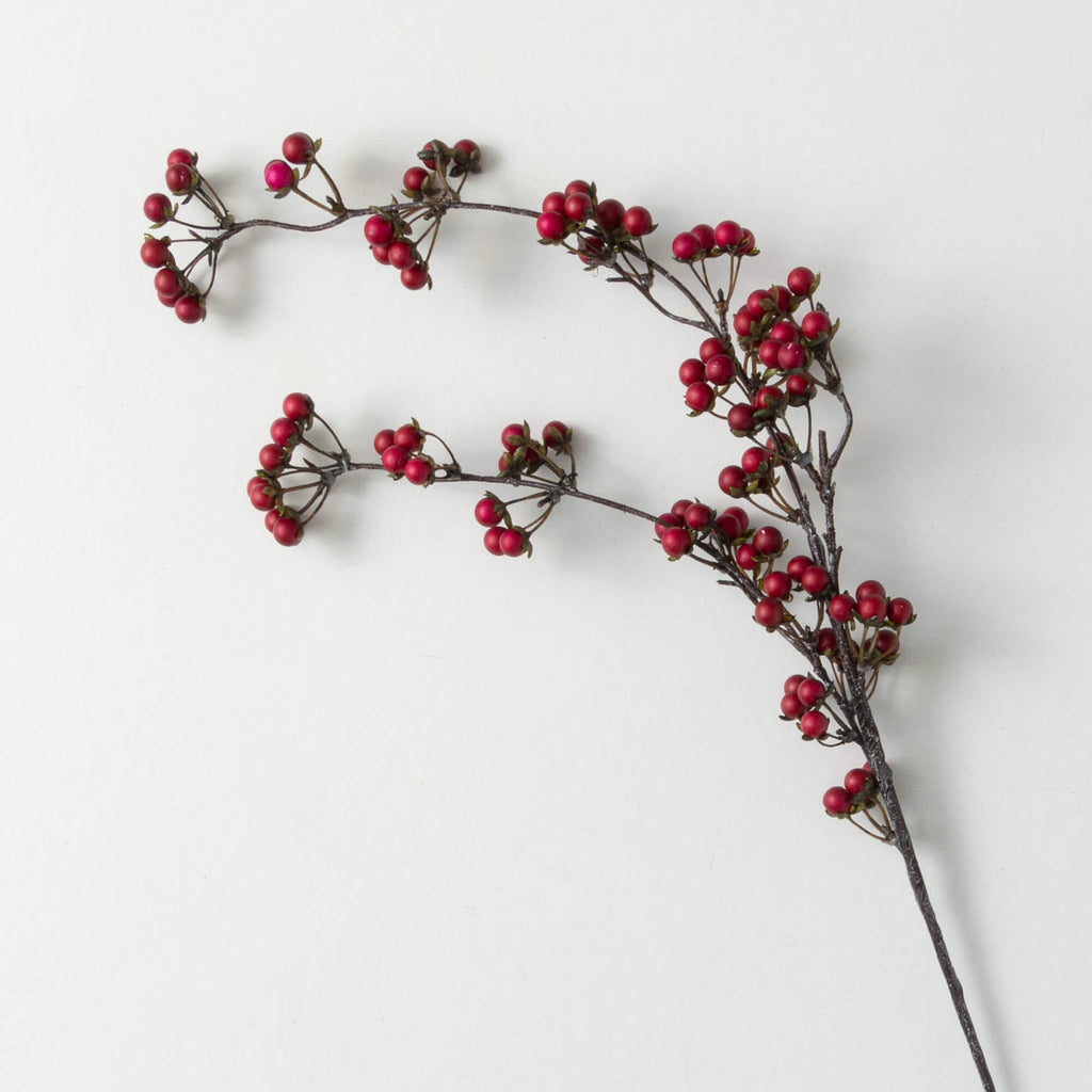 Dark Red Berry Twig Spray     