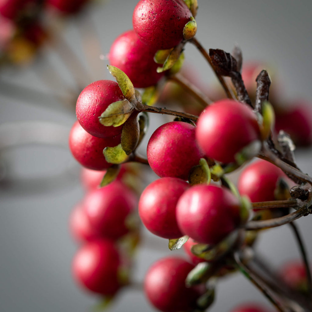 Dark Red Berry Twig Spray     