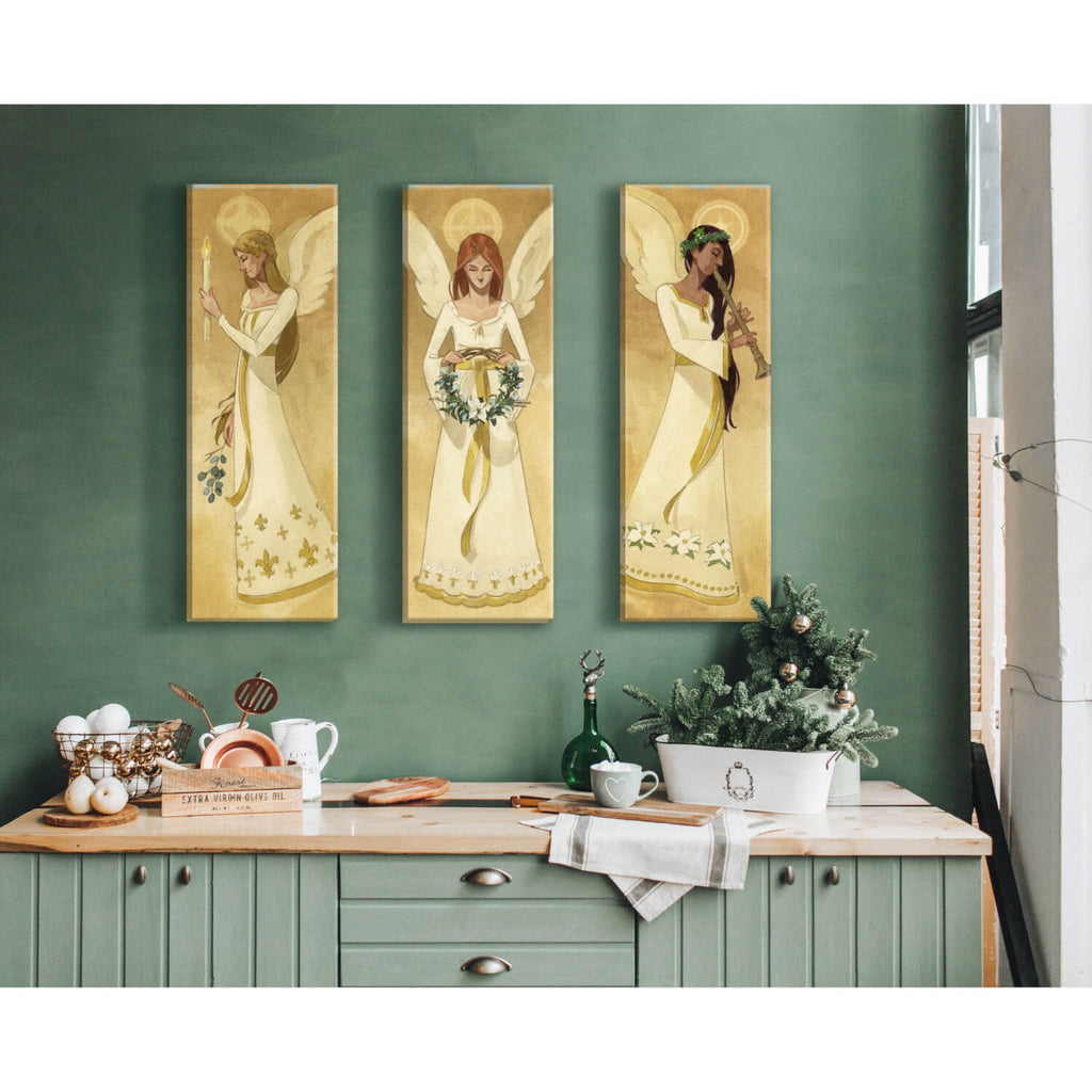 Angel With Wreath Wall Art    