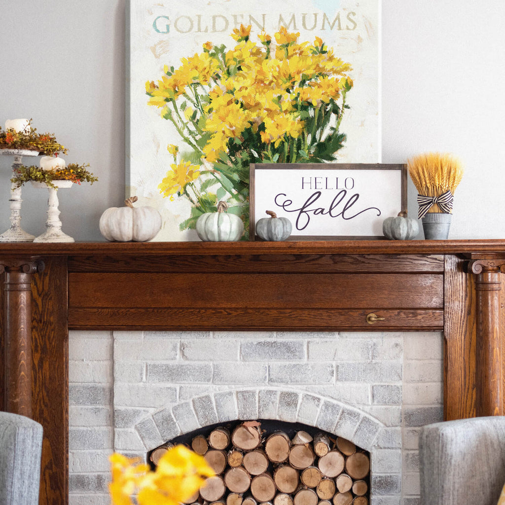 Golden Mums Giclee Wall Art   