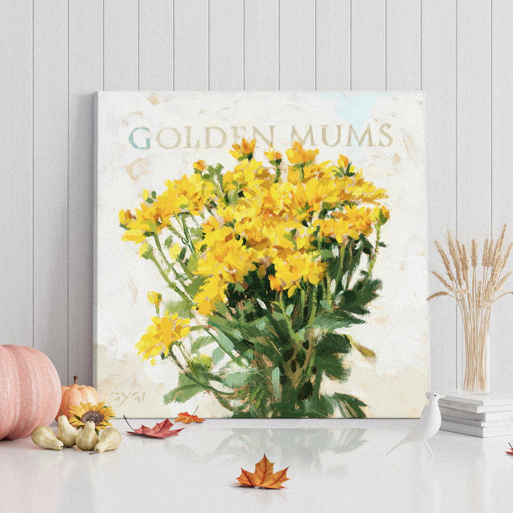 Golden Mums Giclee Wall Art   