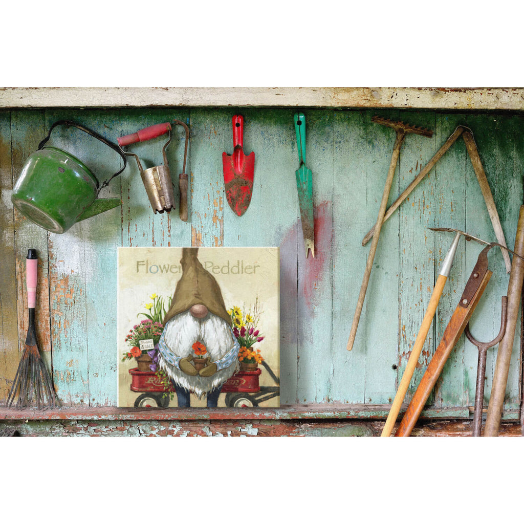 Flower Peddler Gnome Wall Art 