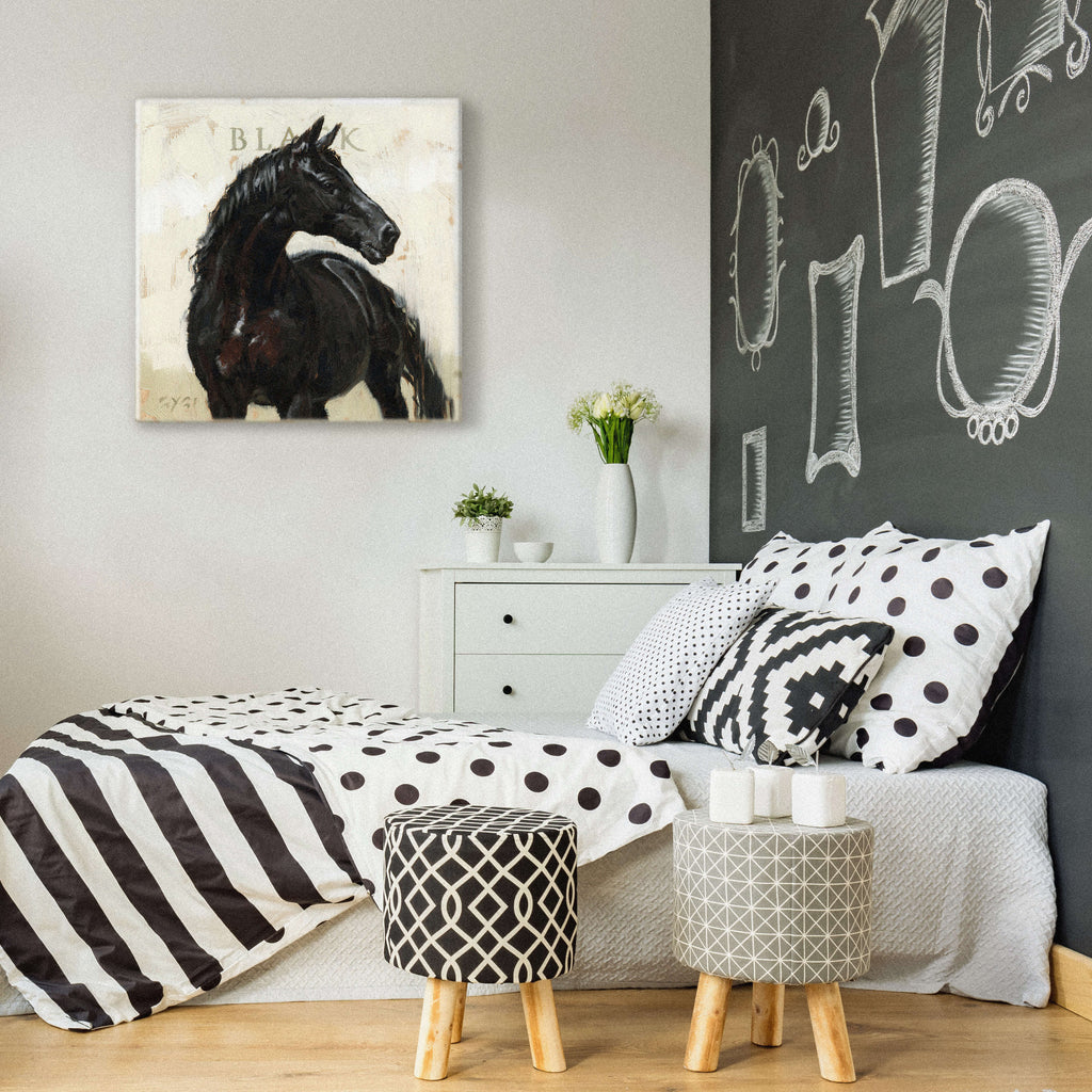 Black Horse Giclee Wall Art   