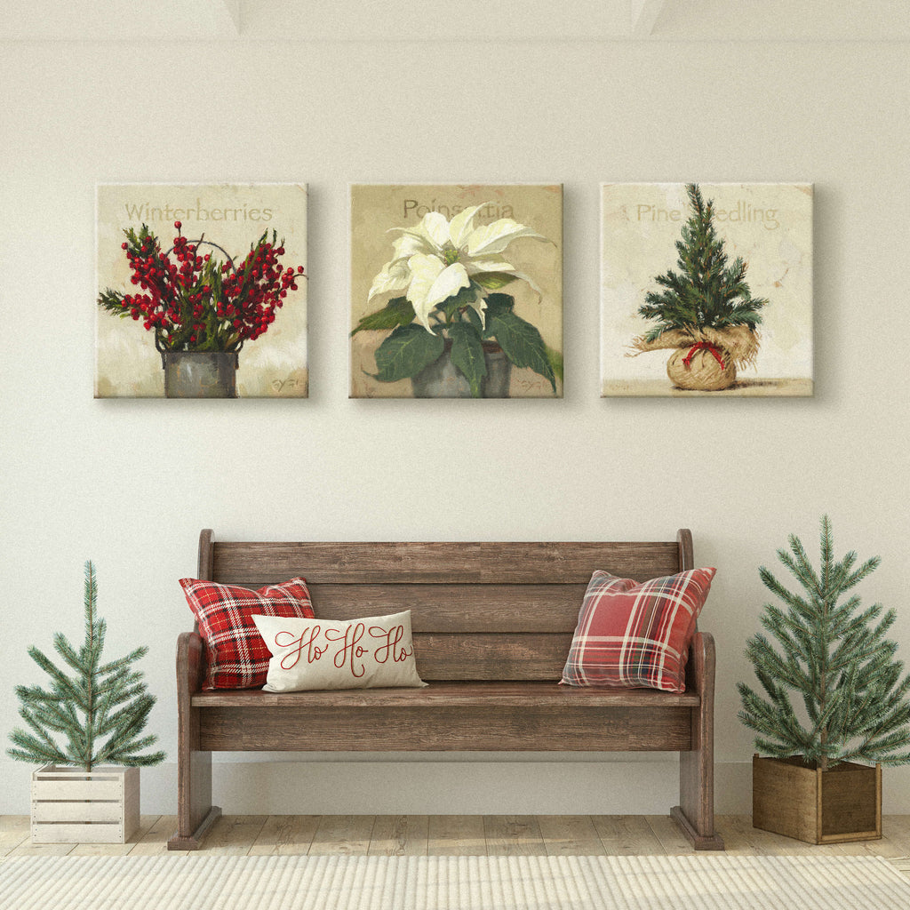 White Poinsettia Wall Art     