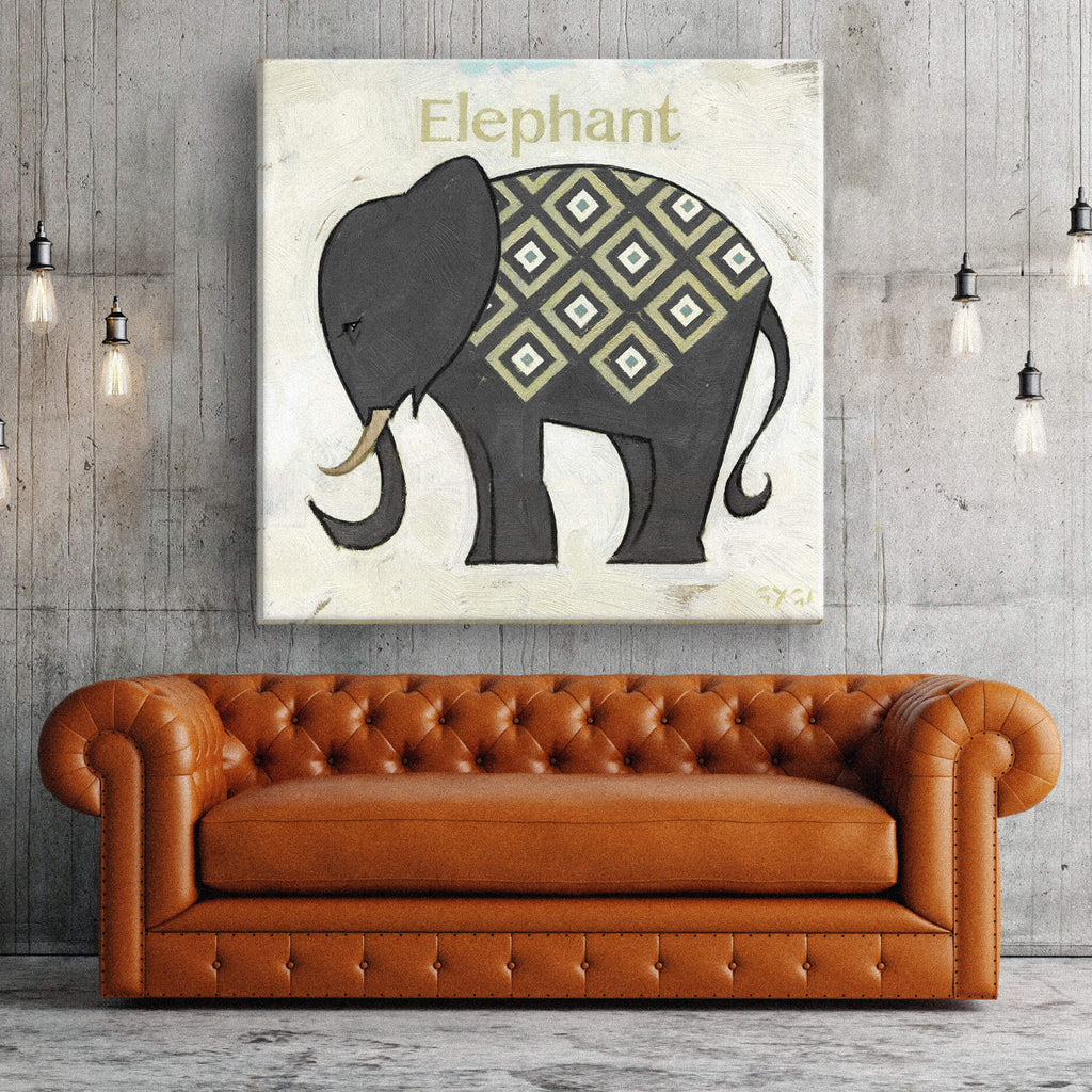 Diamond Elephant Silhouette   