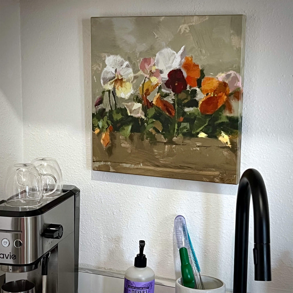 Farmhouse Pansies Canvas Art  