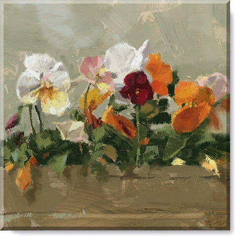 Farmhouse Pansies Canvas Art  