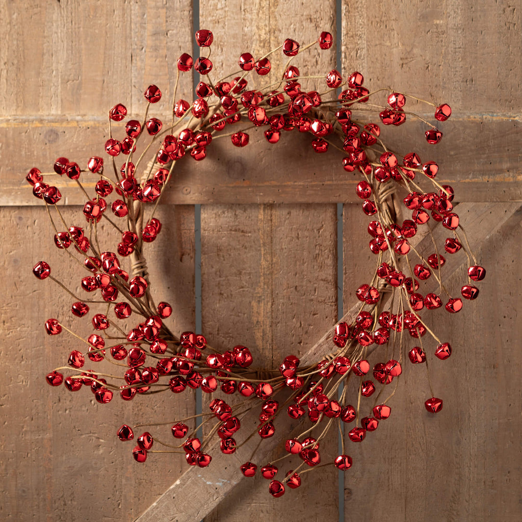 Red Jingle Bell Wreath 20"    