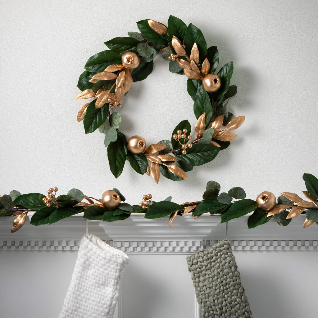 Gold Berry Leaf Garland       