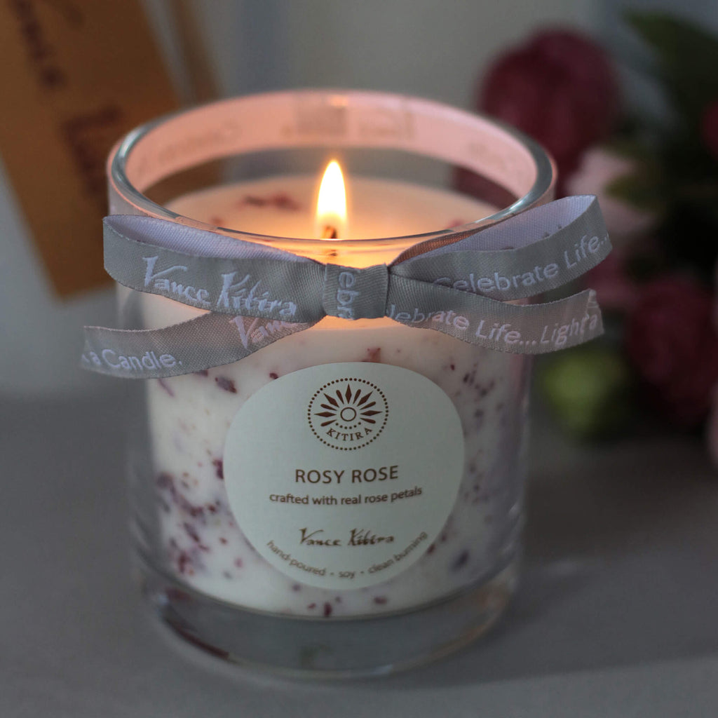 Small Rosy Rose Scented Candle