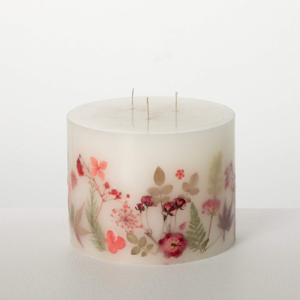 Blooming Blush Pillar Candle  