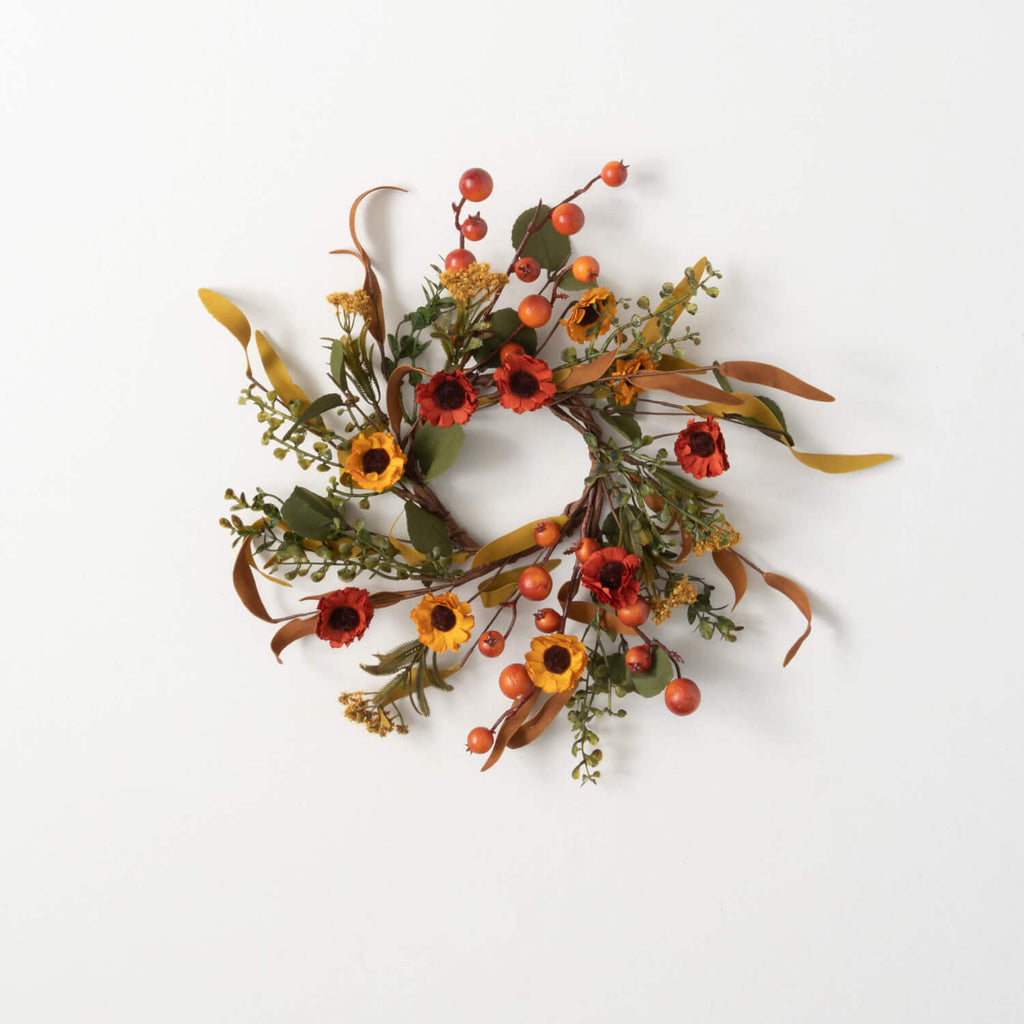 Fall Berry & Flower Wreath    