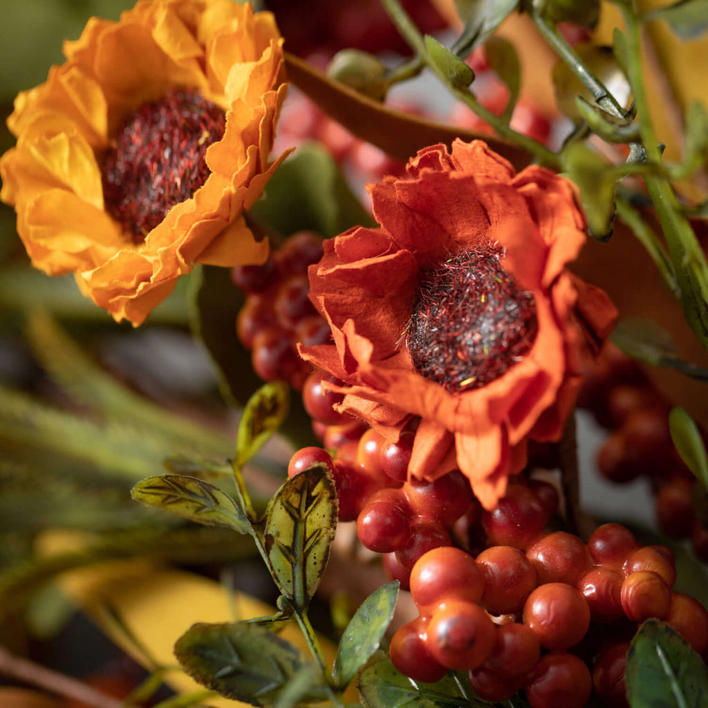 Fall Berry & Flower Wreath    