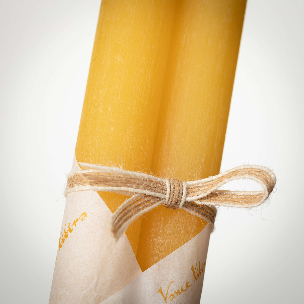 Pale Yellow Taper Candle Pair 