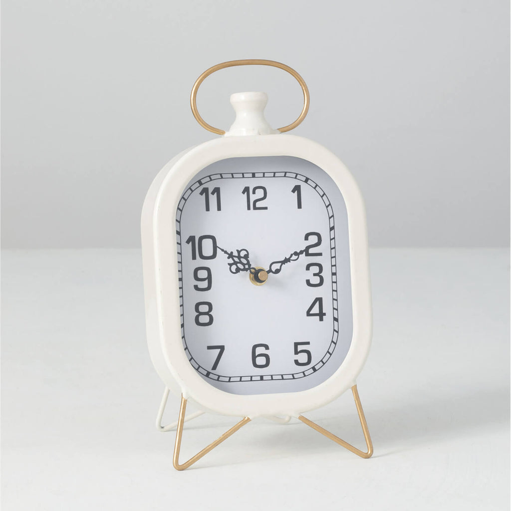 White Oblong Desk Clock       