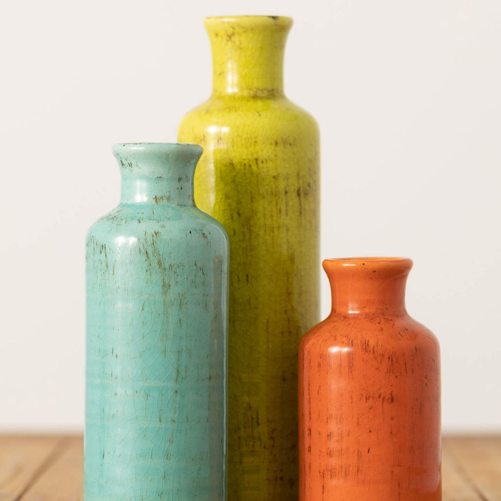 Colorful Bottle Vase Set Of 3 