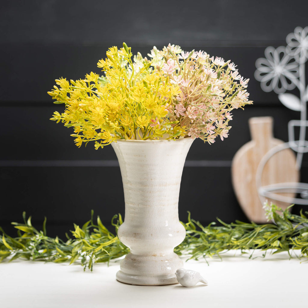 White Ceramic Farmhouse Urn   