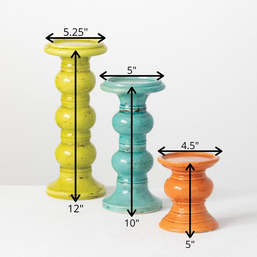 3-Color Pillar Candleholders  