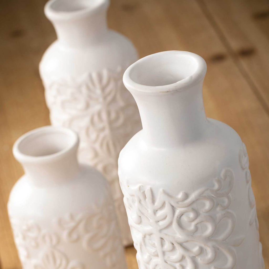 Textured Bottle Vase Set Of 3 