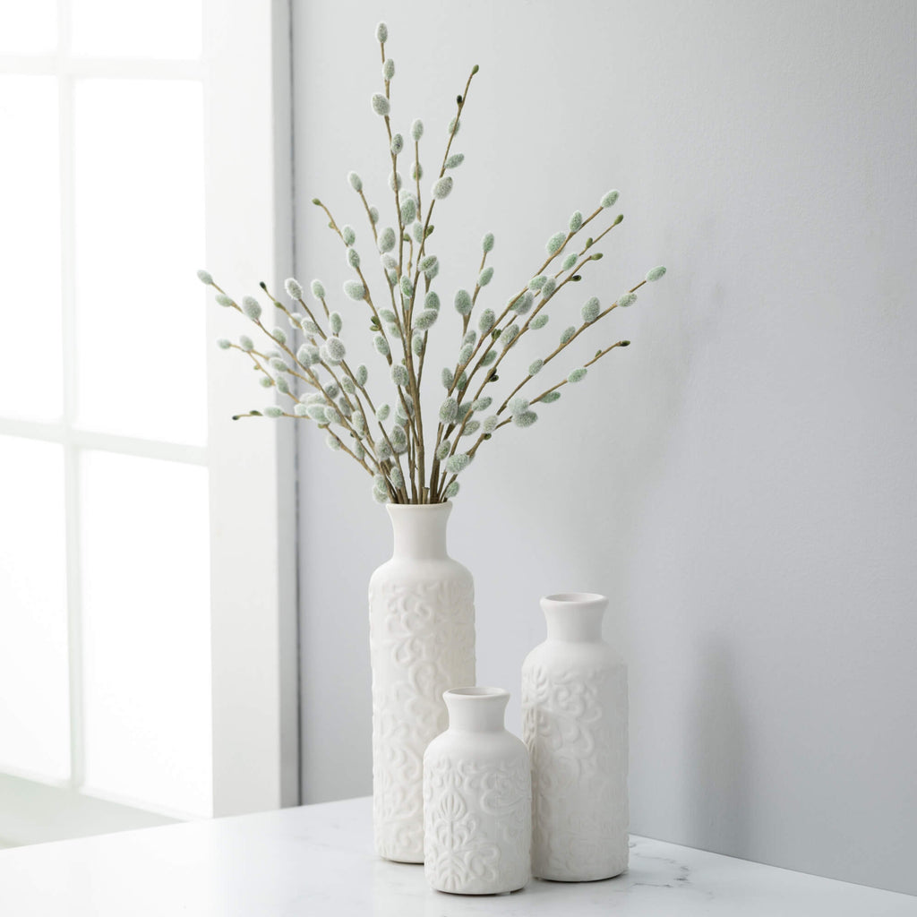 Textured Bottle Vase Set Of 3 