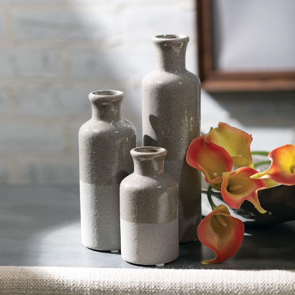 Two-Tone Gray Vase Set Of 3   