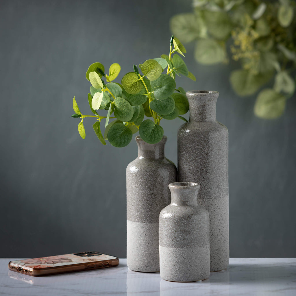 Two-Tone Gray Vase Set Of 3   