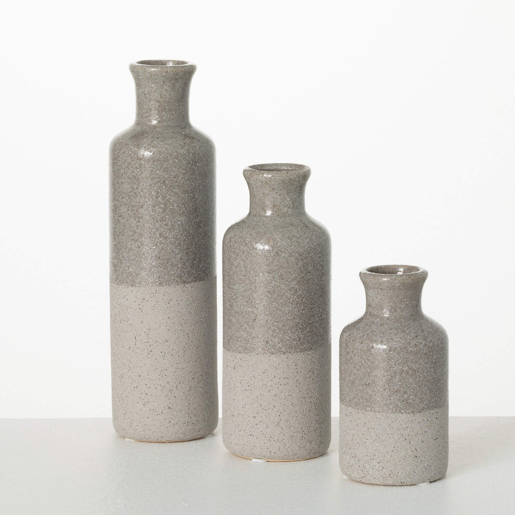 Two-Tone Gray Vase Set Of 3   