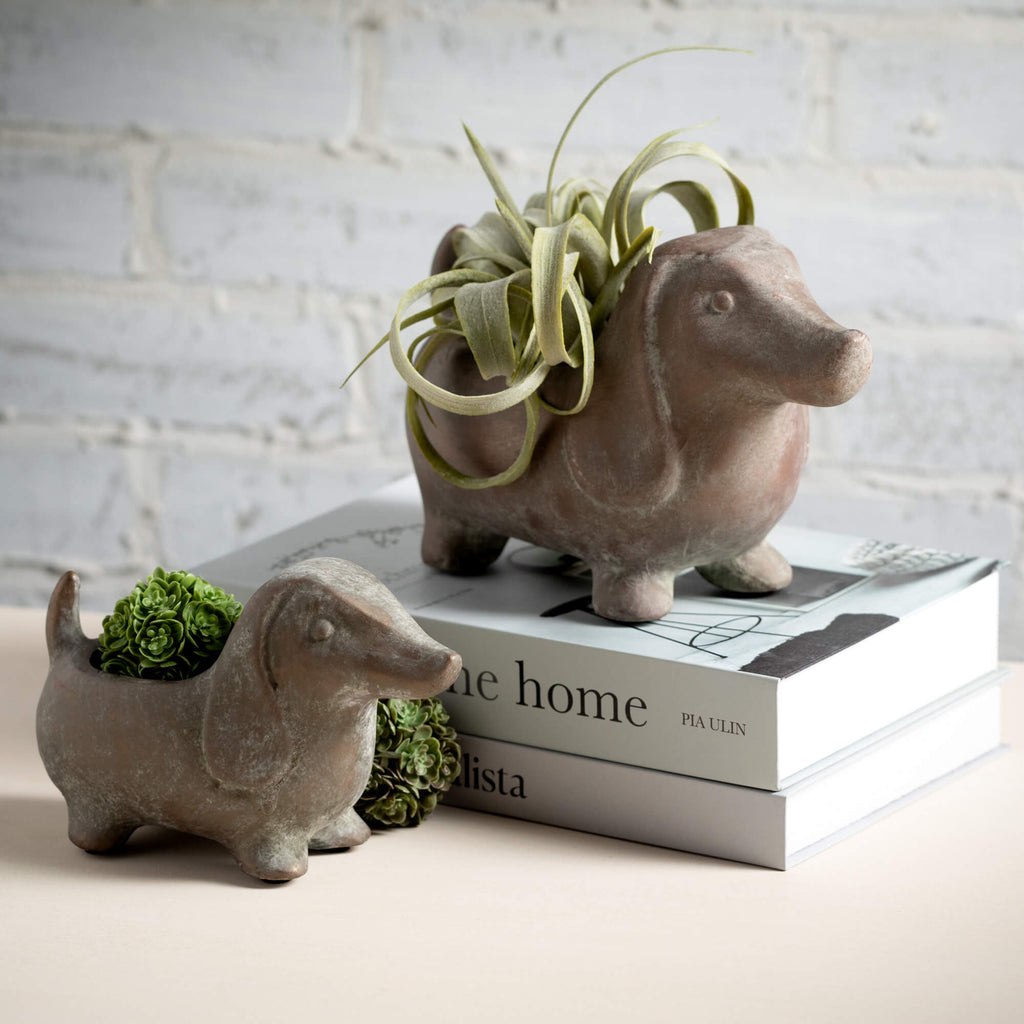 Dachshund Dog Planter Set Of 2