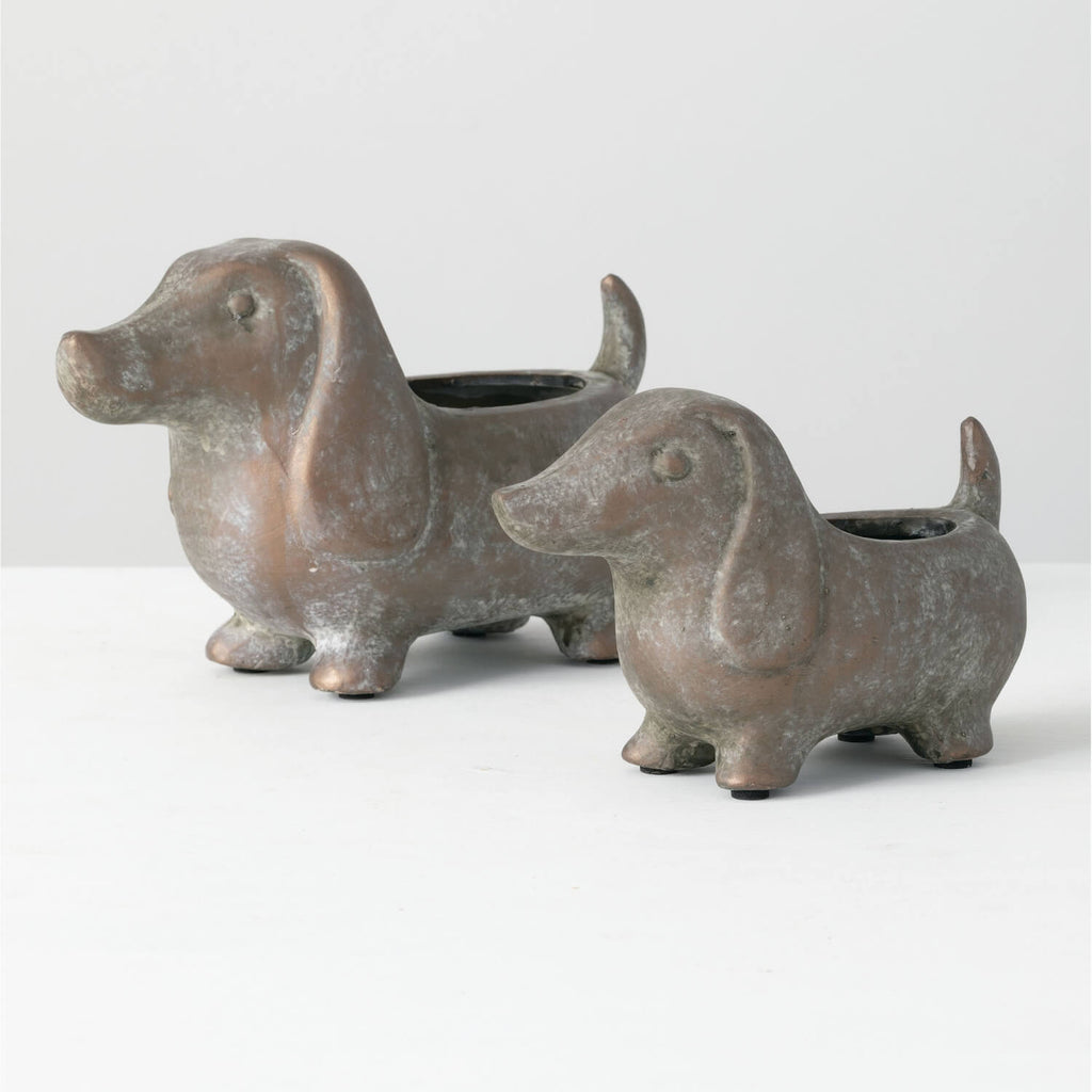 Dachshund Dog Planter Set Of 2