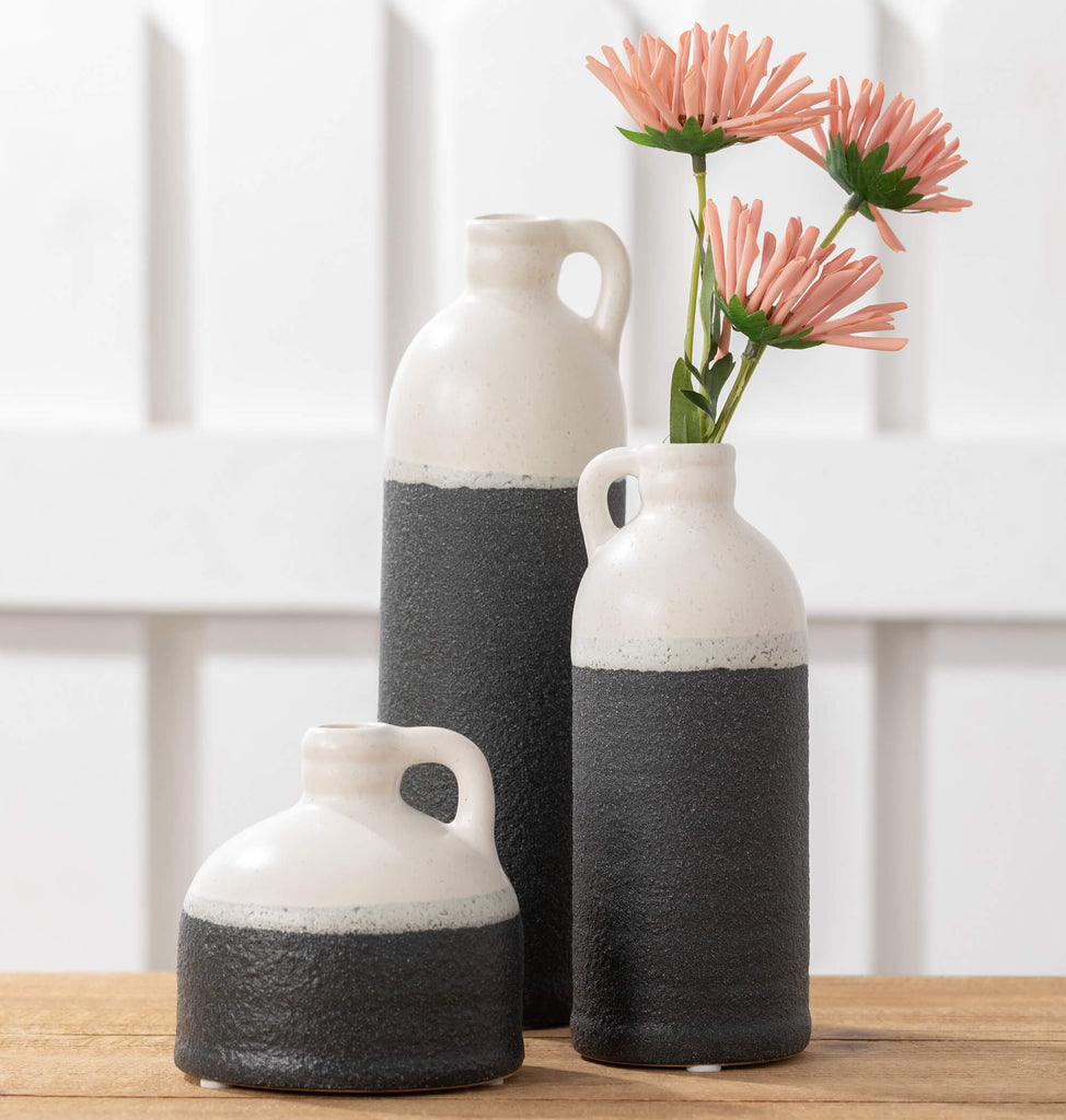 Two-Toned Jug Vase Set Of 3   