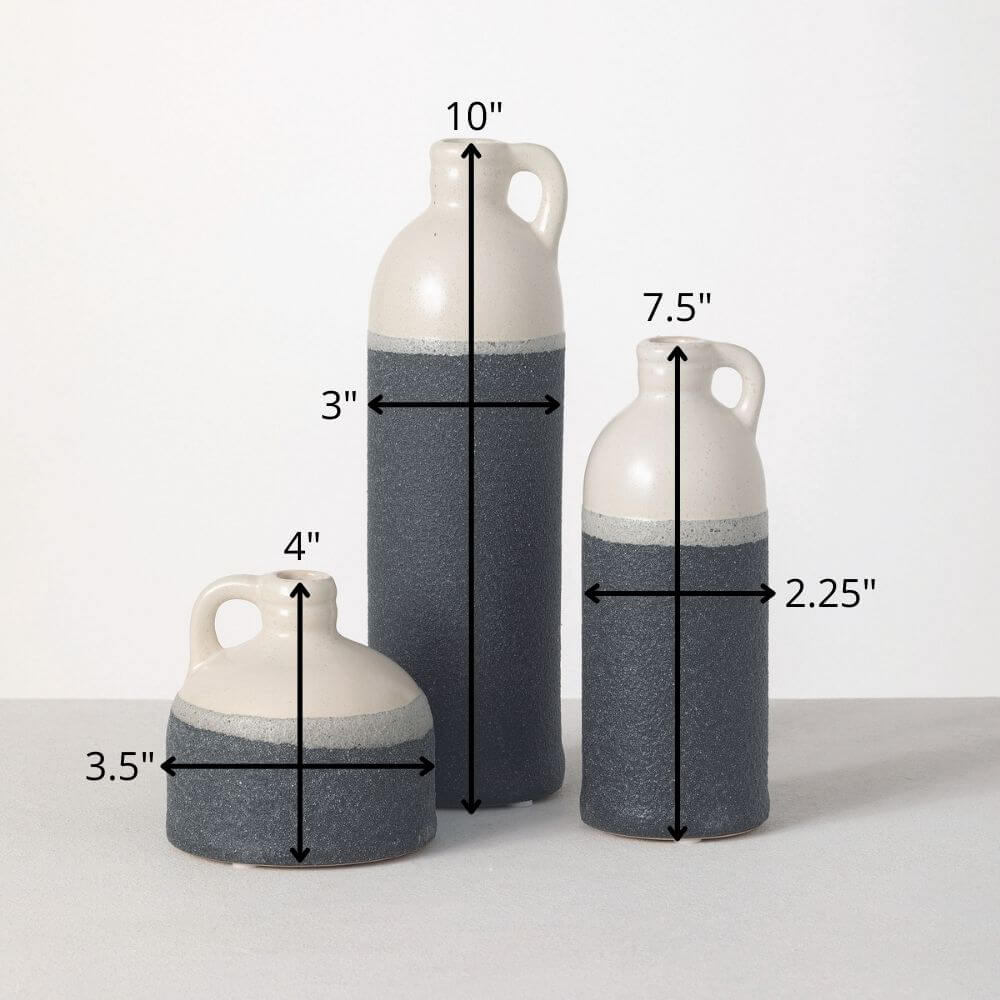 Two-Toned Jug Vase Set Of 3   