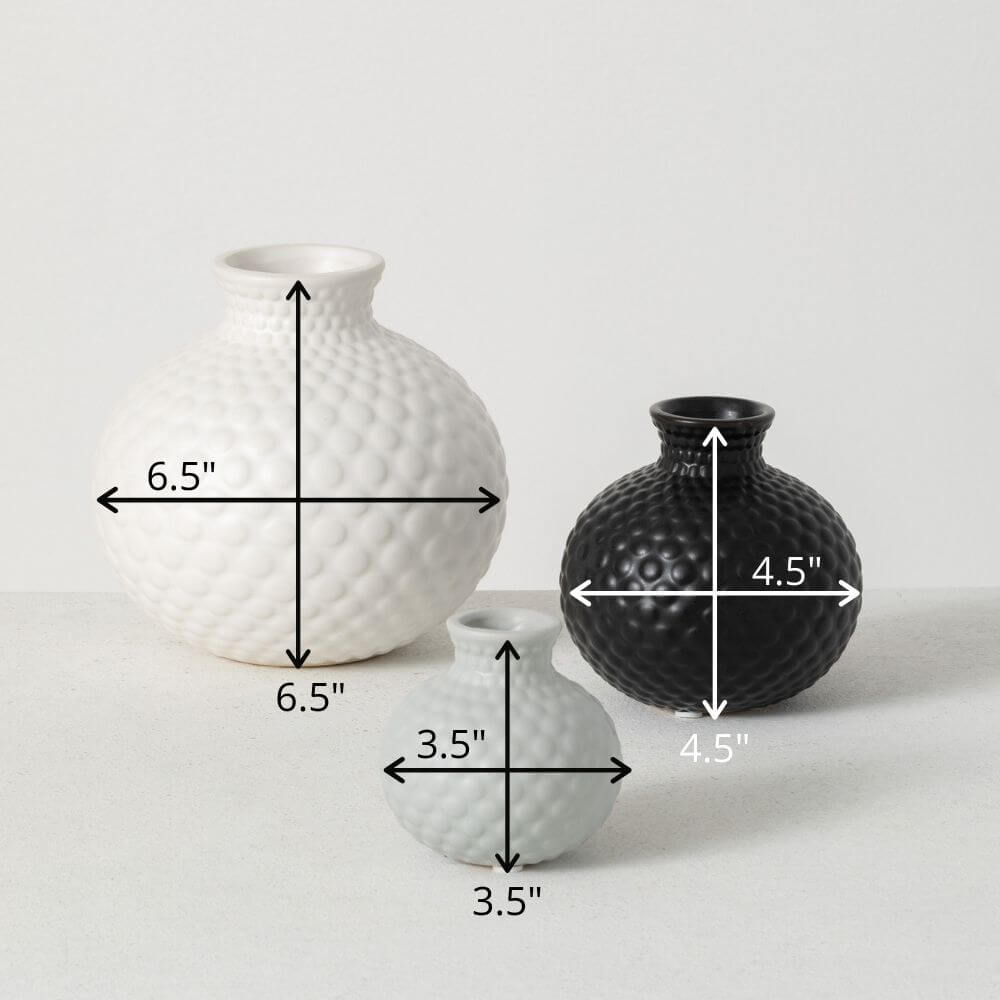 Embossed Dot Low Ball Vase Set