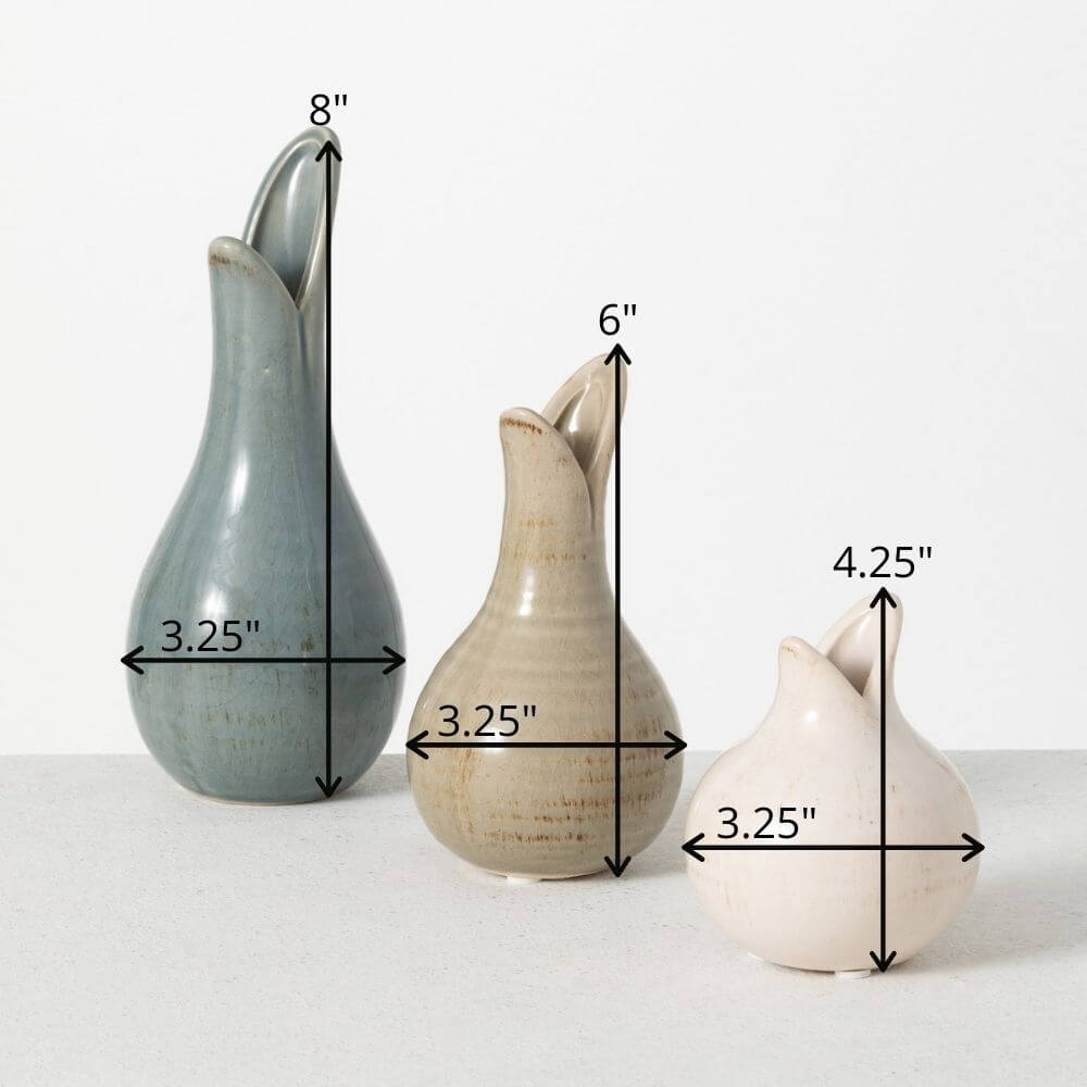 Tritoned Tulip Bulb Vase Set  