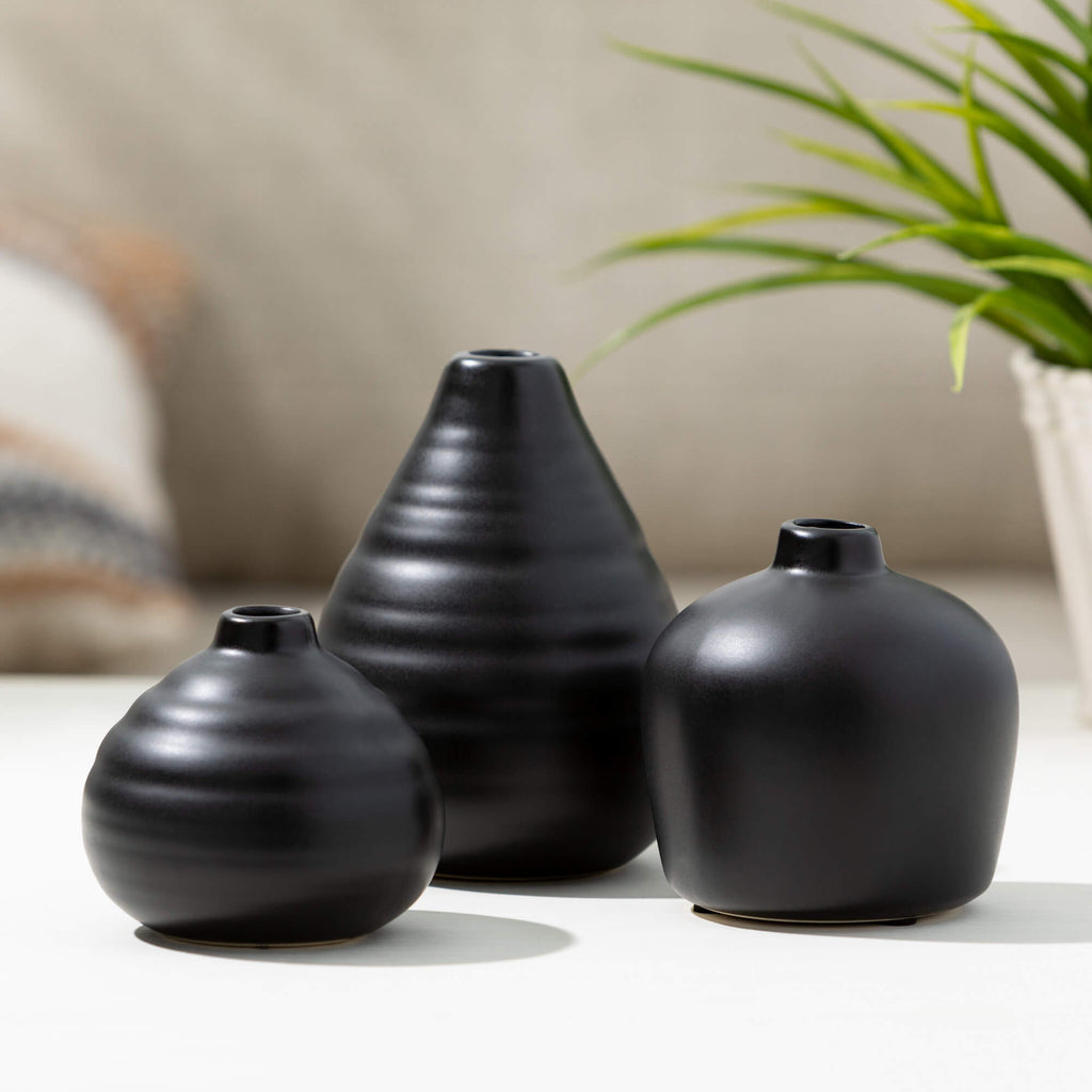 Ebony Compact Vase Set        