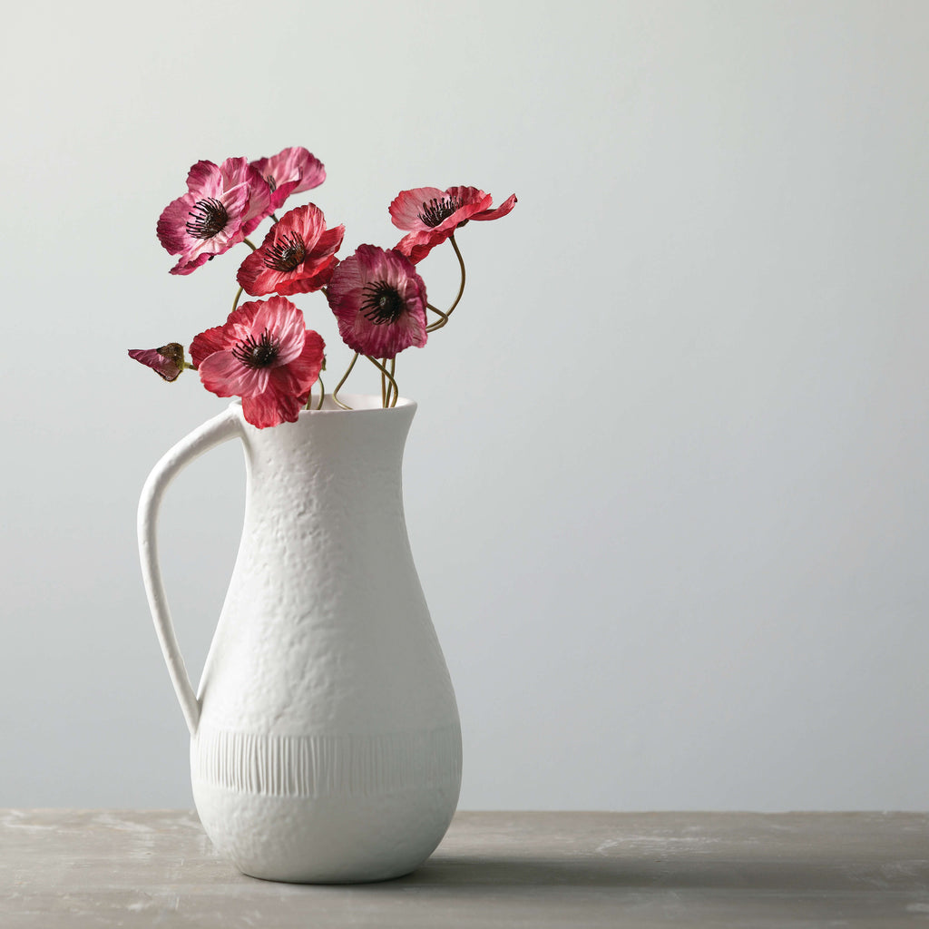 White Chiffon Stone Pitcher   